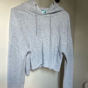 Grey crop Top hoodie
